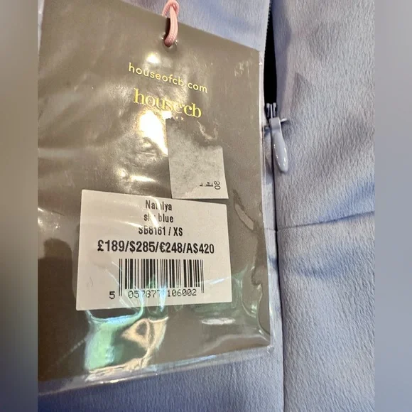 House of CB Natalya Sky Blue Satin Corset Midi Dress in Size XS NWT - Picture 12 of 17